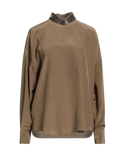 Brunello Cucinelli Brown Plaincolor Longsleeve Top