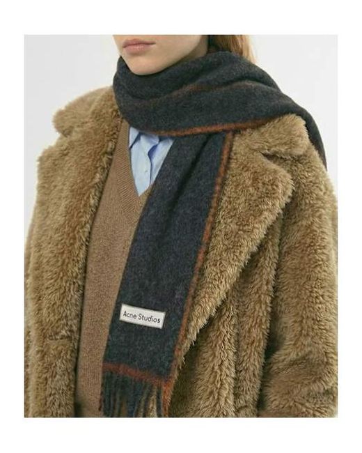 Acne Black Voxy Mohair Blend Scarf