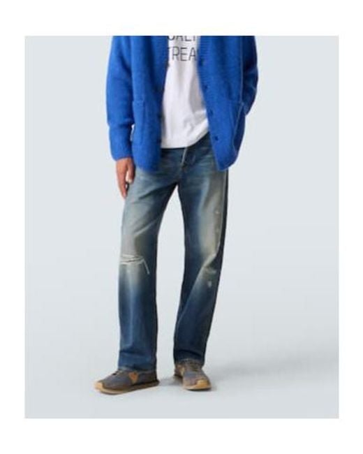 Visvim Blue Social Sculpture 01 Distressed Straight Jeans for men
