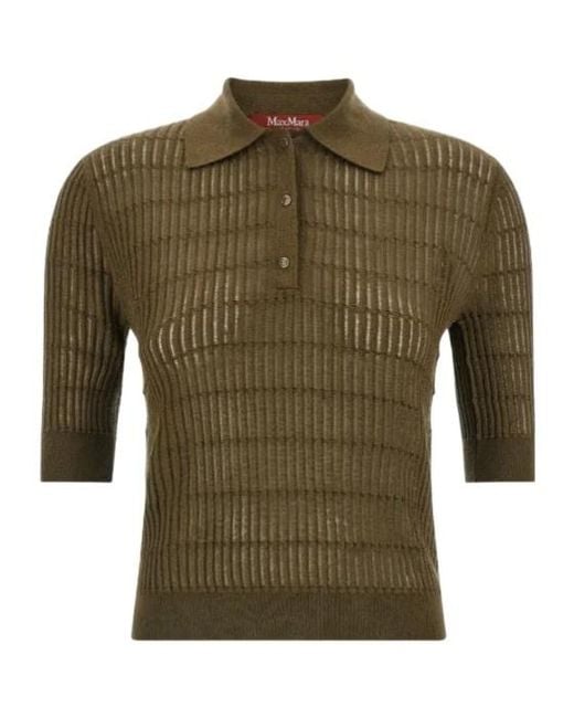 Max Mara Green Studio Gallo Knitted Polo Shirt