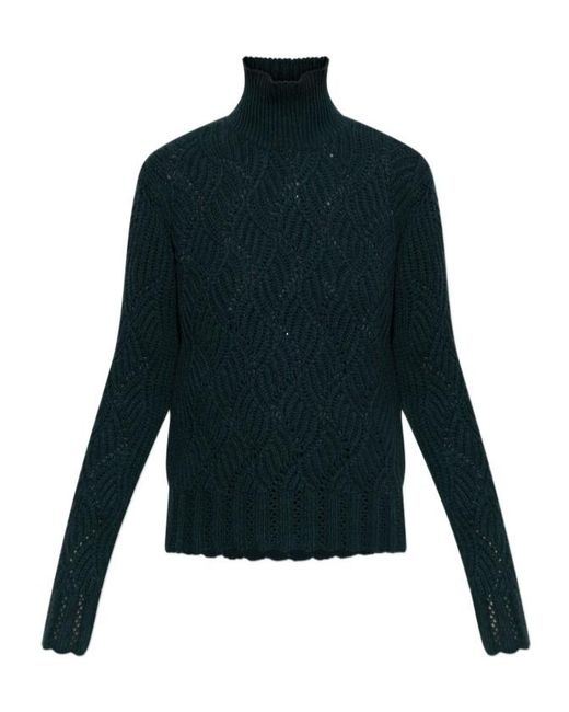 Etro Blue Long Sleeved Turtleneck Knitted Jumper