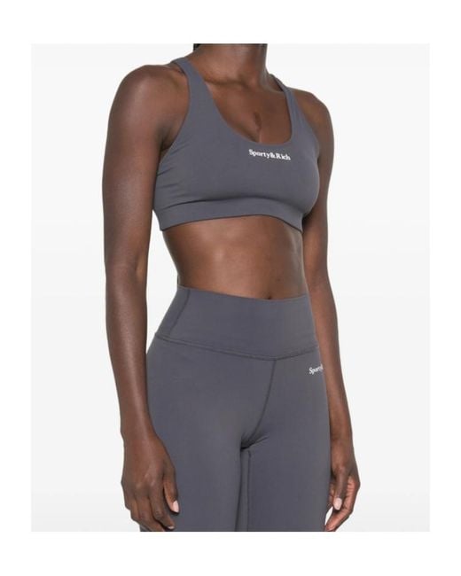 Sporty & Rich Gray Cropped Sports Tank Top