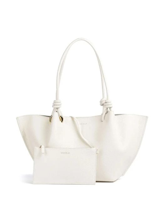 Coccinelle White Finn Medium Tote Bag