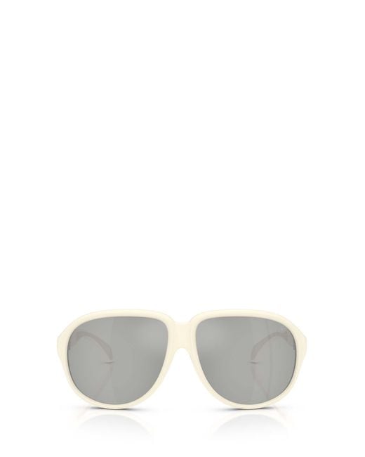 Moncler White Eyewear Pilot Frame Sunglasses for men