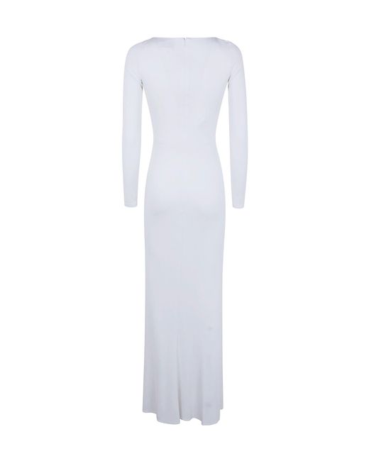 Elisabetta Franchi White Tone Hardware Maxi Dress