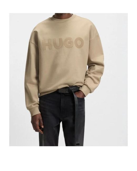 Boss Natural Logo-Embossed Sweatshirt for men
