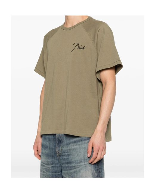 Rhude Green Classique Raglan T-Shirt for men