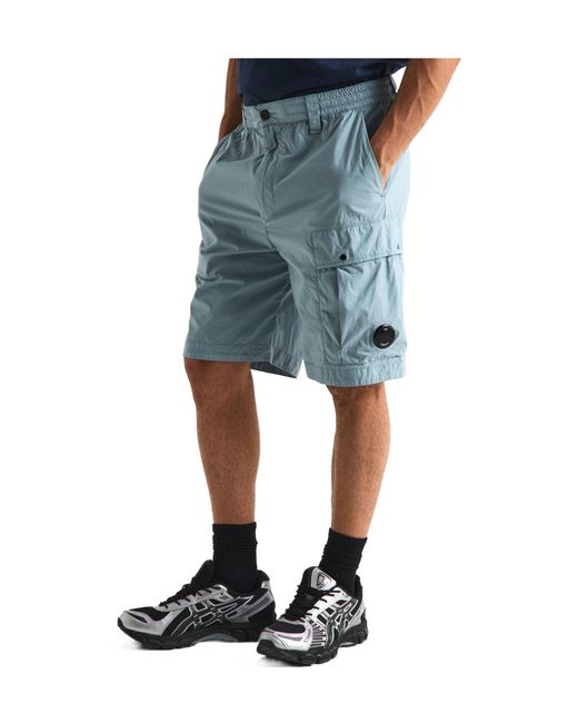 C P Company Blue Cargo Shorts for men