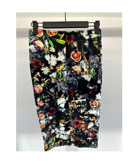McQ Alexander McQueen Black Floral Pattern Skirt