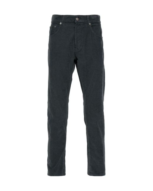 Dondup Blue Dian Tapered-Leg Corduroy Trousers for men