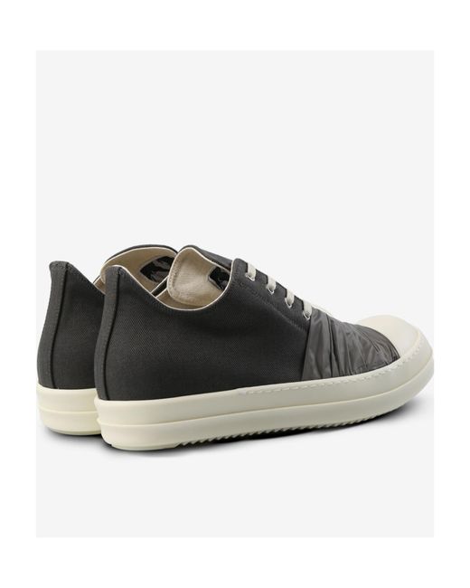 Rick Owens Black Draped-Detail Sneakers for men