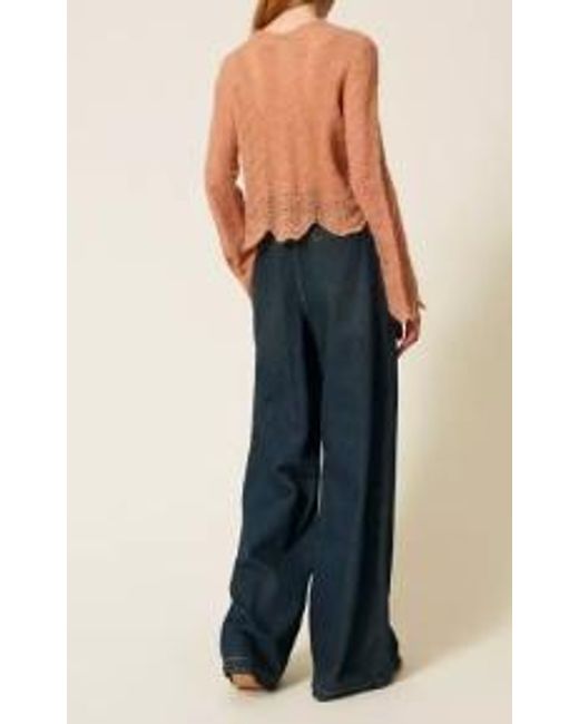 Twinset Blue Wide Pleated Jeans