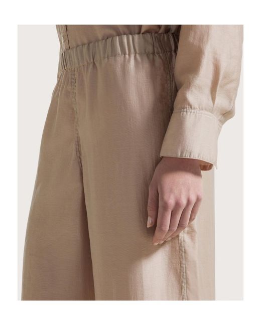 Seventy Natural Elasticated-Waistband Wide-Leg Trousers
