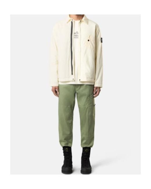 Stone Island White Logo Patch Long-Sleeved Jacket for men
