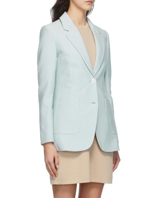 Max Mara Gray Breasted Slim Suit Coat