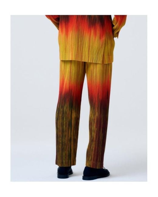 Homme Plissé Issey Miyake Orange Homme Plissé Issey Miyake Gradient Pleated Pants for men