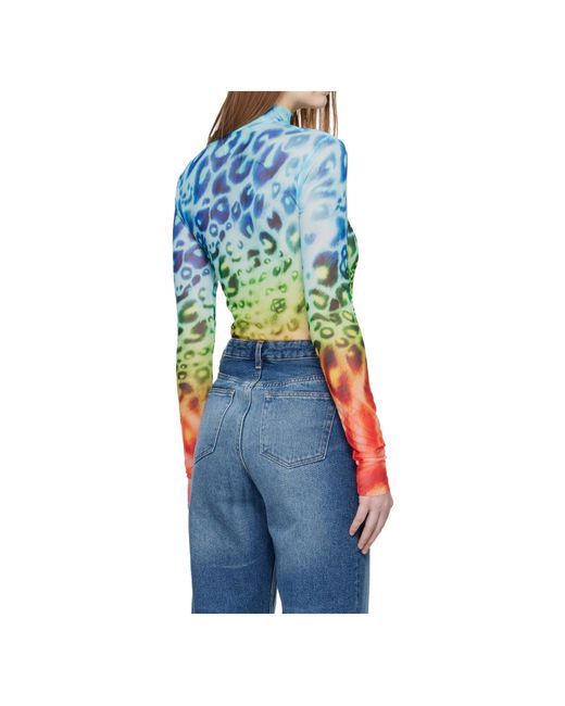 Casablanca Blue Printed Mesh T-Shirt