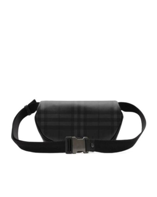 Burberry Black City Check Belt Bag for men