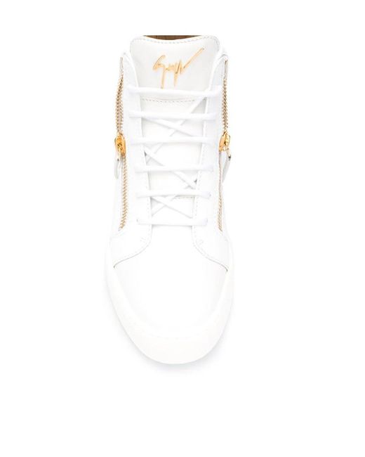 Giuseppe Zanotti White Logo High-Top Casual Sneakers for men