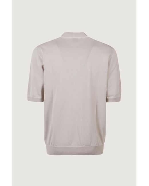 Eleventy Gray Short-Sleeved Crewneck Knitted Jumper for men