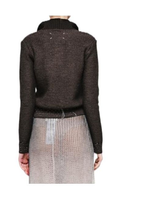 Maison Margiela Black Half-Zip Knitted Jumper
