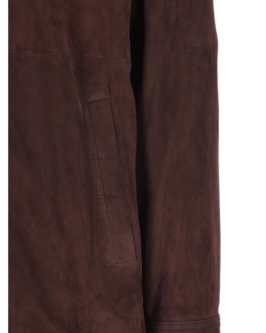 Herno Brown Long-Sleeved Zipped Jacket for men