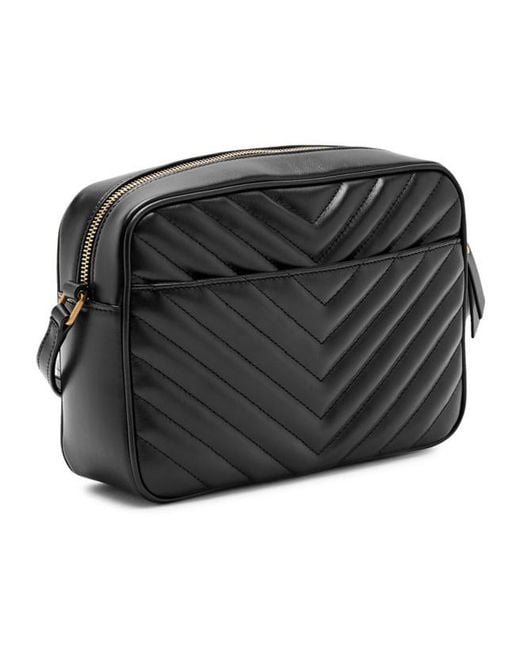 Saint Laurent Black Lou Quilted Leather Cross-Body Bag