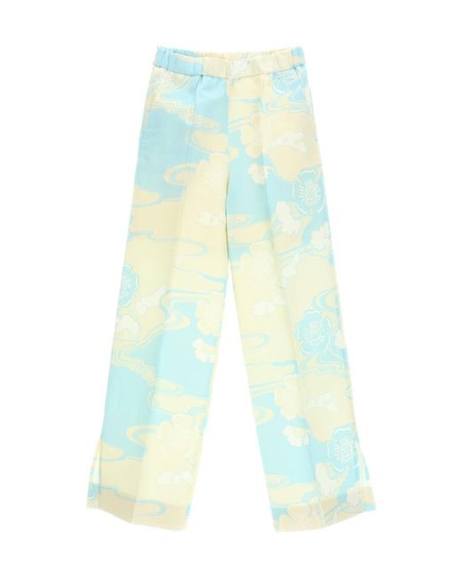 Jil Sander White Abstract-Print Straight Leg Trousers