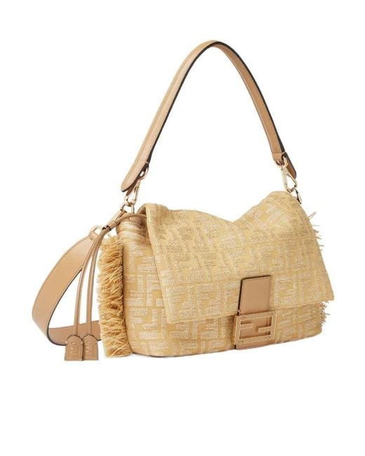 Fendi Natural Mamma Baguette Medium Shoulder Bag