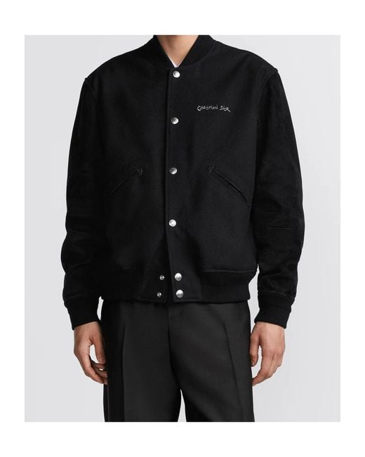 Dior Black Christian Tag Varsity Jacket for men