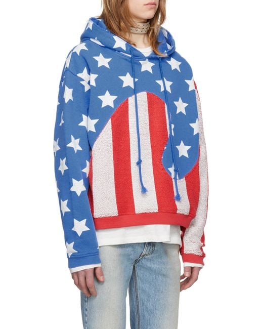 ERL Blue Stars And Stripes Swirl Sweatshirt for men