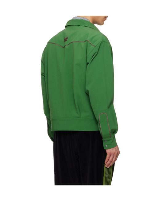 Needles Green Piping Long-Sleeved Casual Jacket for men