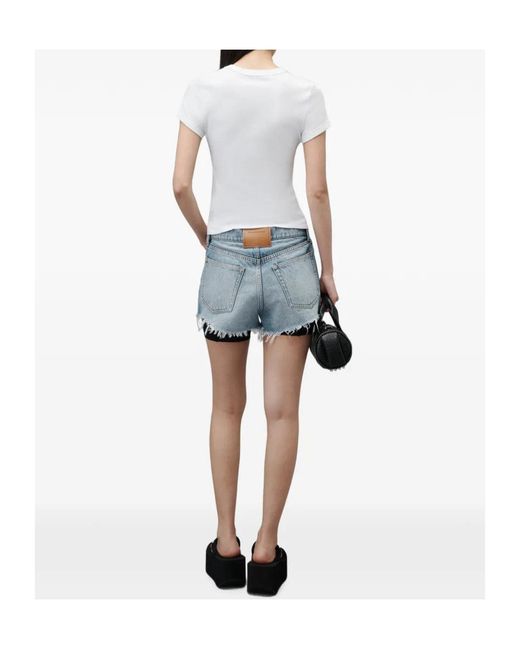 Alexander Wang White Cher Ry Graphic Fitted Ringer Tee