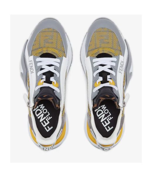 Fendi Multicolor Ff Mesh And Leather Running Shoes for men