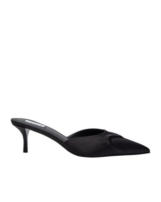 Alaïa Black Satin Mules