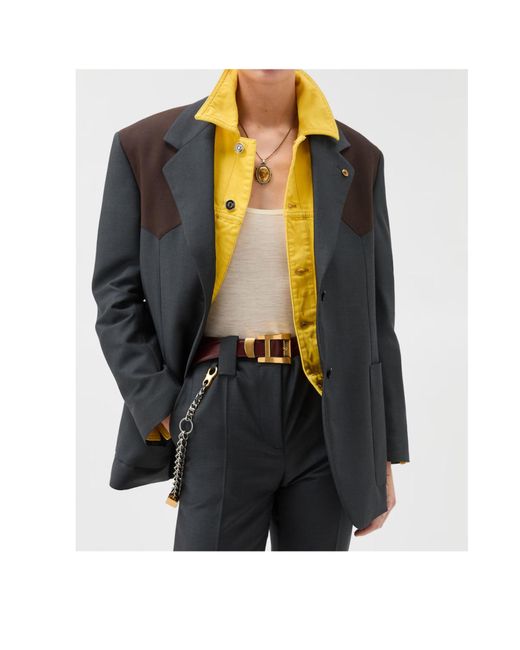 Versace Black Contrast Yoke Blazer