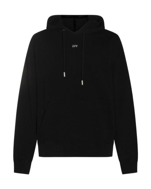Off-White c/o Virgil Abloh Black Logo Printed Drawstring Hoodie for men
