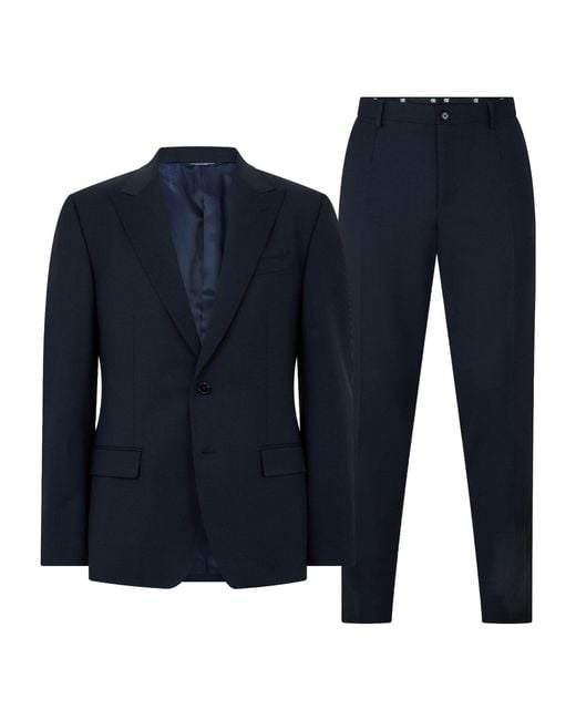 Dolce & Gabbana Blue Dg Gabardine Suit Sn63 for men