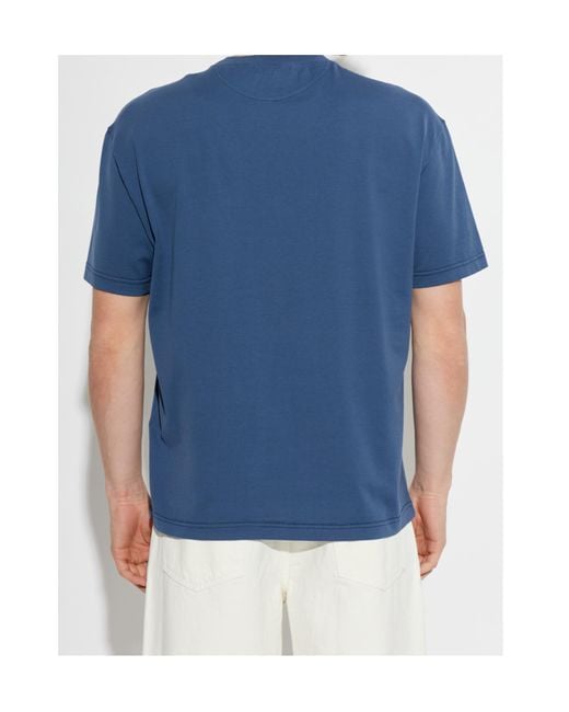 Eleventy Blue Logo Print T-Shirt for men