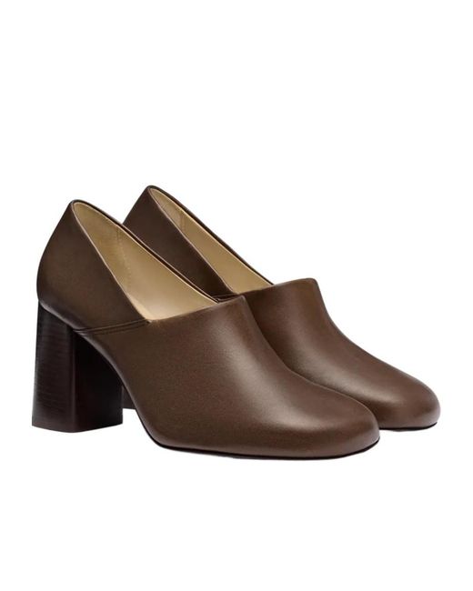 Lemaire Brown Square-Toe Heeled Pumps