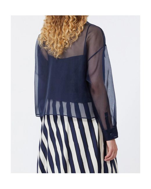 Weekend by Maxmara Blue Colomba Pocket Blouse