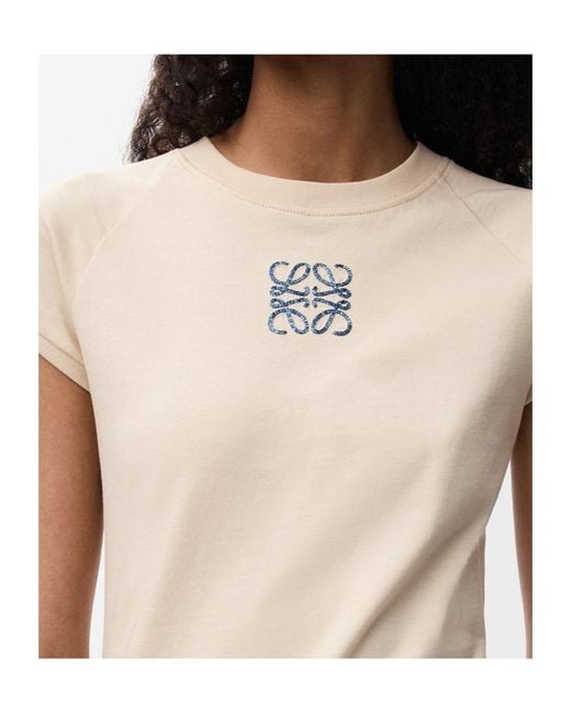 Loewe Natural Anagram Embroidered Small Fit T-Shirt