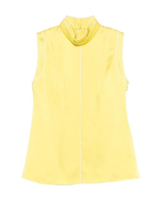 Jil Sander Yellow Stand-Up Collar Vest