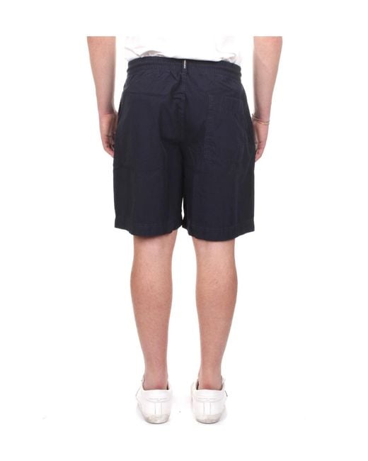 Woolrich Blue Drawstring Poplin Shorts for men