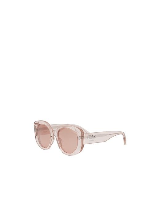 Fendi Pink Eyewear Round Frame Sunglasses