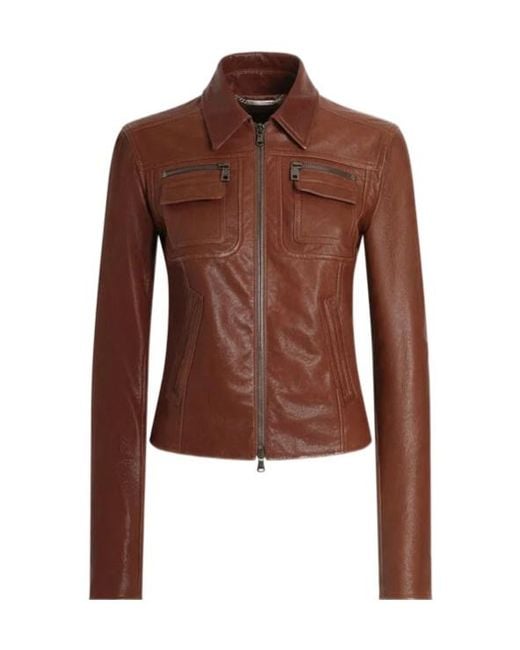 Dolce & Gabbana Brown Zip-Up Jacket
