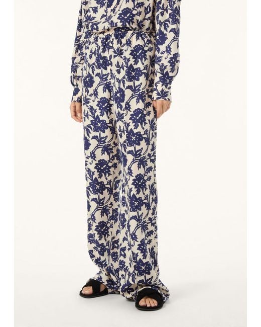 Loro Piana Blue Printed Casual Pants