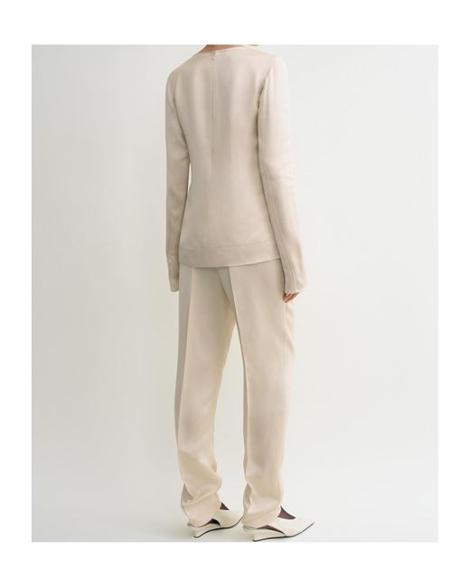 Totême  Natural Satin Long-Sleeves Top