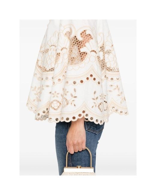 Zimmermann Natural Wanderlust Button Embroidery Blouse
