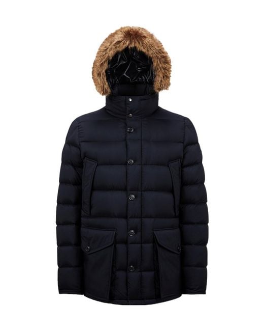 Moncler Blue Clunye Hooded Short Padded Jacket for men